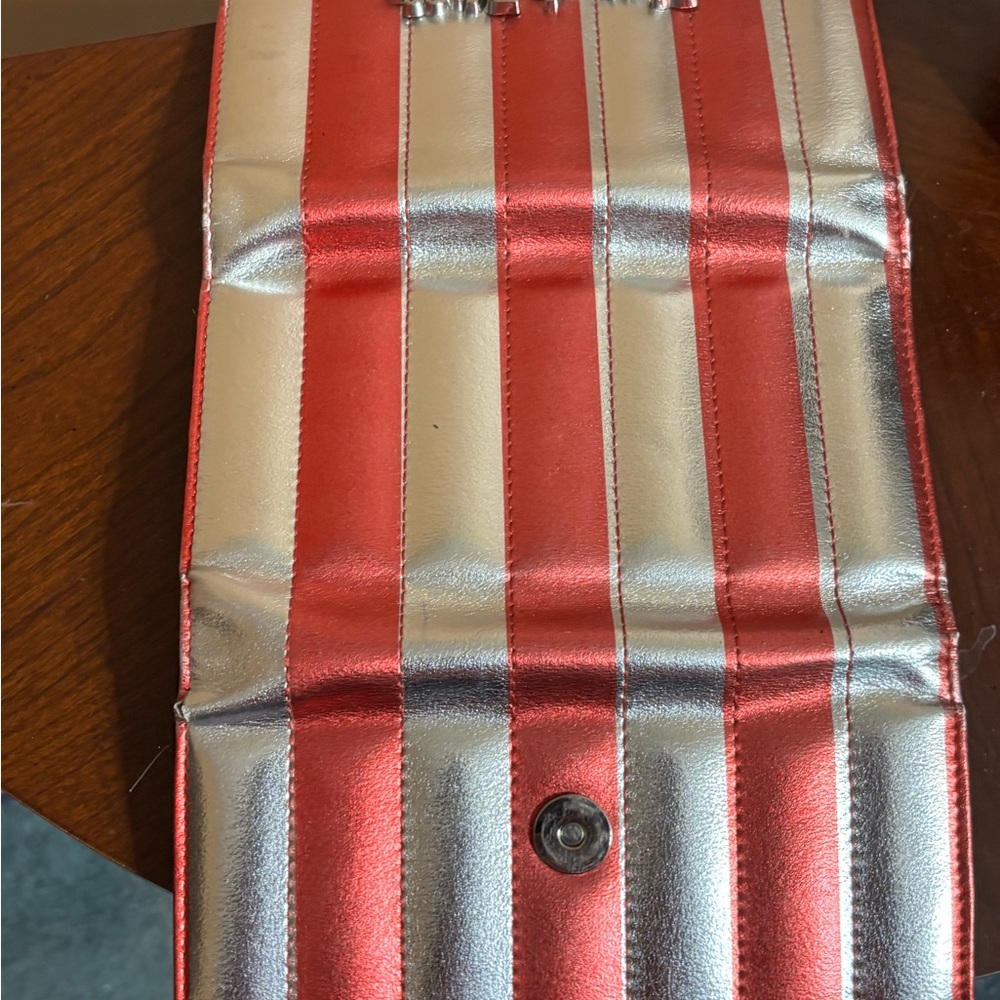 Lux de Ville Pink and Silver Striped Women's Bag - Picture 2 of 6